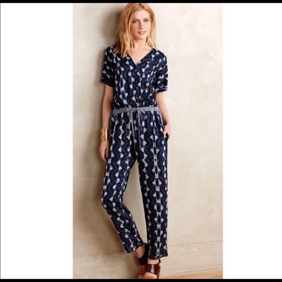 Anthropologie Pants - Anthropologie | Velvet Brand Navy Blue Jumpsuit M
